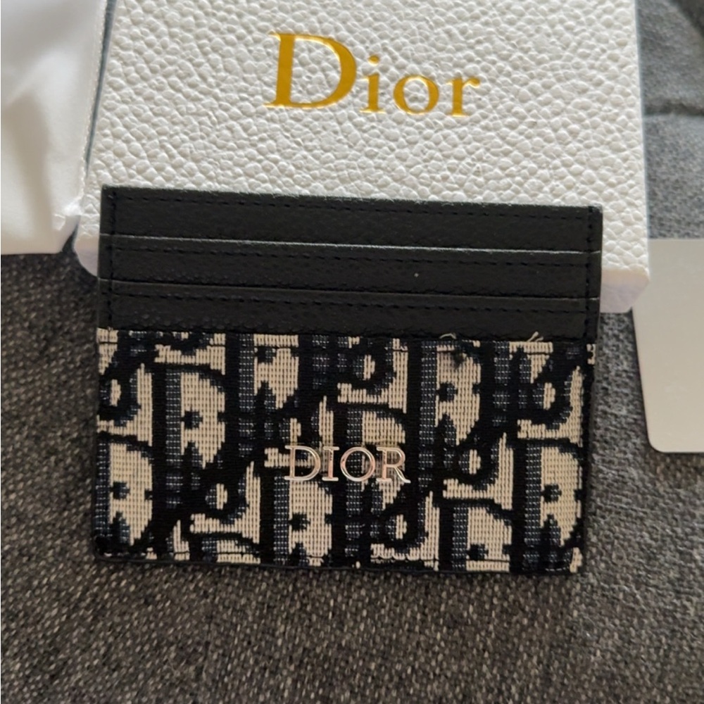 Dior Black & Beige Monogram Card Holder